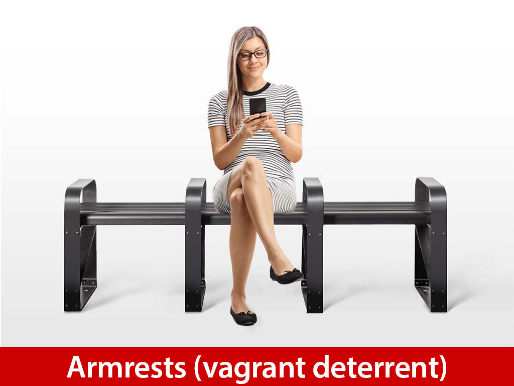 Bench - Armrests (vagrant deterrent)